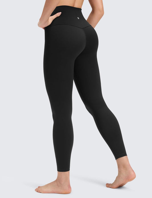 Womens Butterluxe No Front Seam Yoga Leggings 25" - High Waisted Lounge Pants Pilates Workout Athletic Buttery Soft