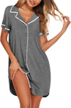 Nightgowns for Women Button down Sleepshirt Short Sleeve Night Gowns Boyfriend Nightshirt Soft Sleepwear S-XXXL