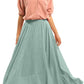 Women'S Girls Long Flowy Bohemian Cotton Linen Casual Maxi Skirt for Summer Beach Holiday