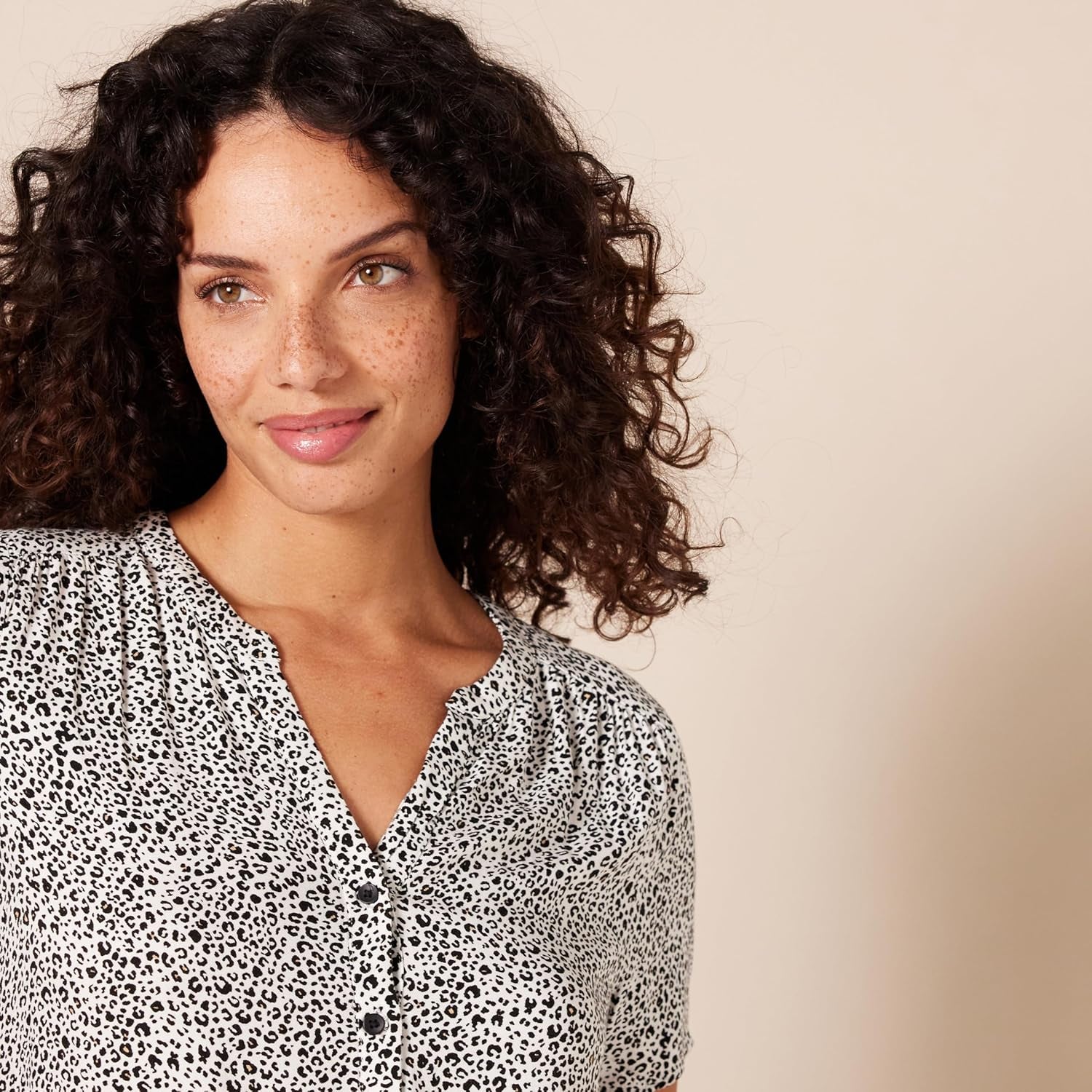 Women'S Relaxed-Fit Short-Sleeve Woven Blouse