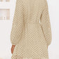 Women'S Long Sleeve Mini Dress 2025 Fall Crewneck Tie Front Hollow Out Eyelet Babydoll a Line Short Dresses