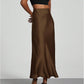 Women'S Elegant Satin Skirts High Waisted Flared Casual Work Office Fishtail Midi Skirt
