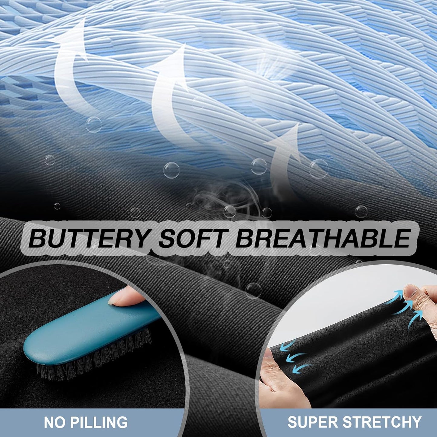 5 Pack Leggings for Women-High Waisted Tummy Control Soft Casual Workout Black Yoga Pants with Pockets