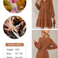 Fall Dresses for Women 2025 Long Sleeve V Neck Textured Casual Lightweight Tiered Ruffle A-Line Mini Babydoll Dress