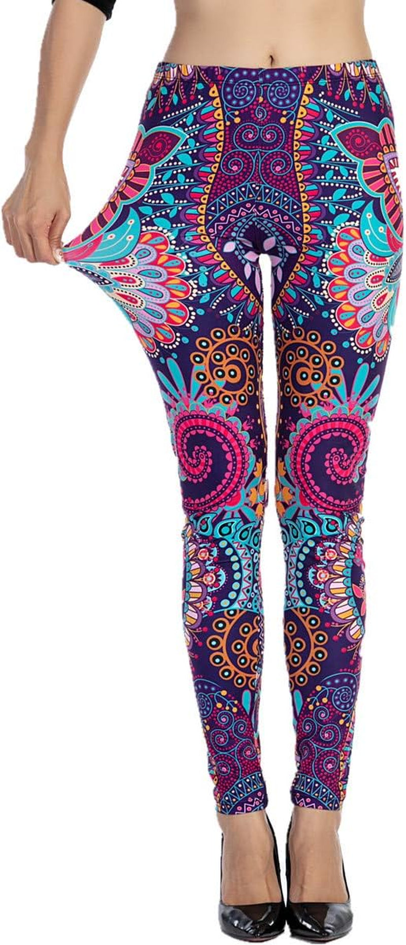 Printed Leggings Basic Workout Yoga Pants Buttery Smooth Womens Leggings