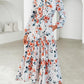 Fall Dresses for Women 2025 Long Sleeve Boho Floral V Neck Empire Waist a Line Casual Flowy Wedding Guest Maxi Dress