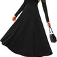 Cocktail Dresses for Women 2025 Elegant Classy Fall Long Sleeve Midi a Line Flowy Modest Winter Party Dress