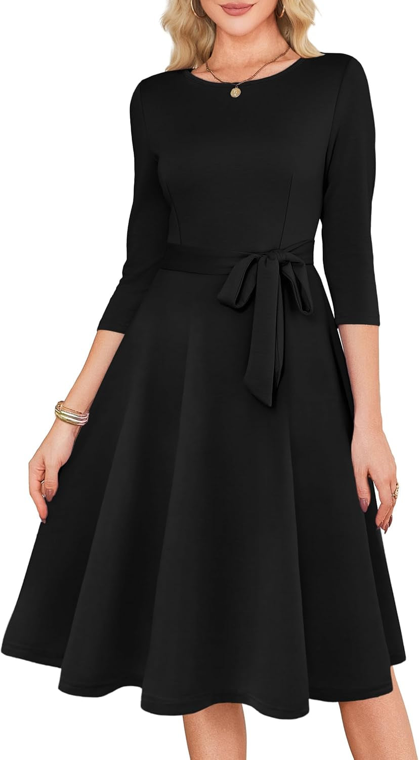 Women'S Cocktail Dresses 3/4 Sleeve Vintage Wedding Guest Dress (XS-3XL)