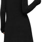 Fall and Winter Tunic Dress with Pockets Long Sleeve Crew Neck Buttons Side