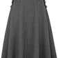Women’S Fall Winter High Waisted Wool Plaid A-Line Long Skirt