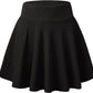 Women'S Basic Versatile Casual Stretchy Flared Pleated Mini Skater Skirt with Shorts