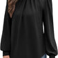 Long Sleeve Shirts for Women Mock Neck Tops Pleated Front Blouses Dressy Casual Fall Clothes 2025 Fashion