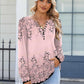Fall Tops for Women Long Sleeve Button up Shirts Floral Tunics V Neck Pullover Blouse