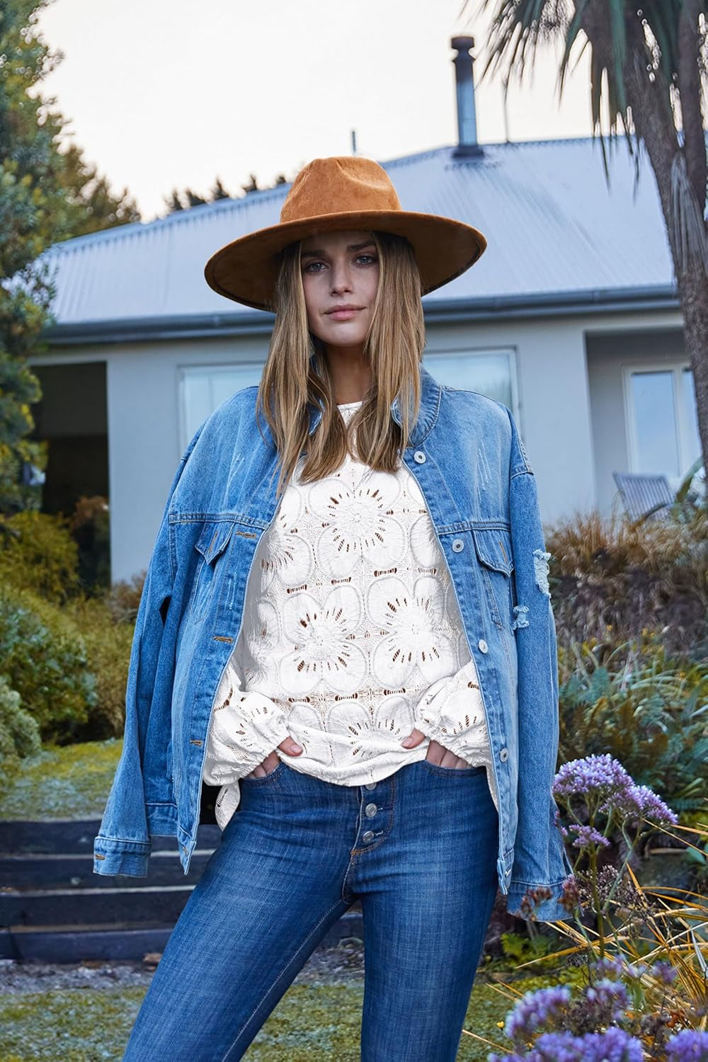 Blouses for Women Dressy Casual Fall Fashion Long Sleeve Shirts Flower Lace Tops Trendy Spring Summer Outfits