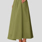 Women'S Maxi Skirts 2025 Summer Trendy Ruffle High Waisted Casual Long Flowy Skirt with Pockets