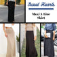 Maxi Skirt for Women- Comfy Foldover High Waist Long Flare A-Line Skirt Maxi Dress XS-3X Made in USA
