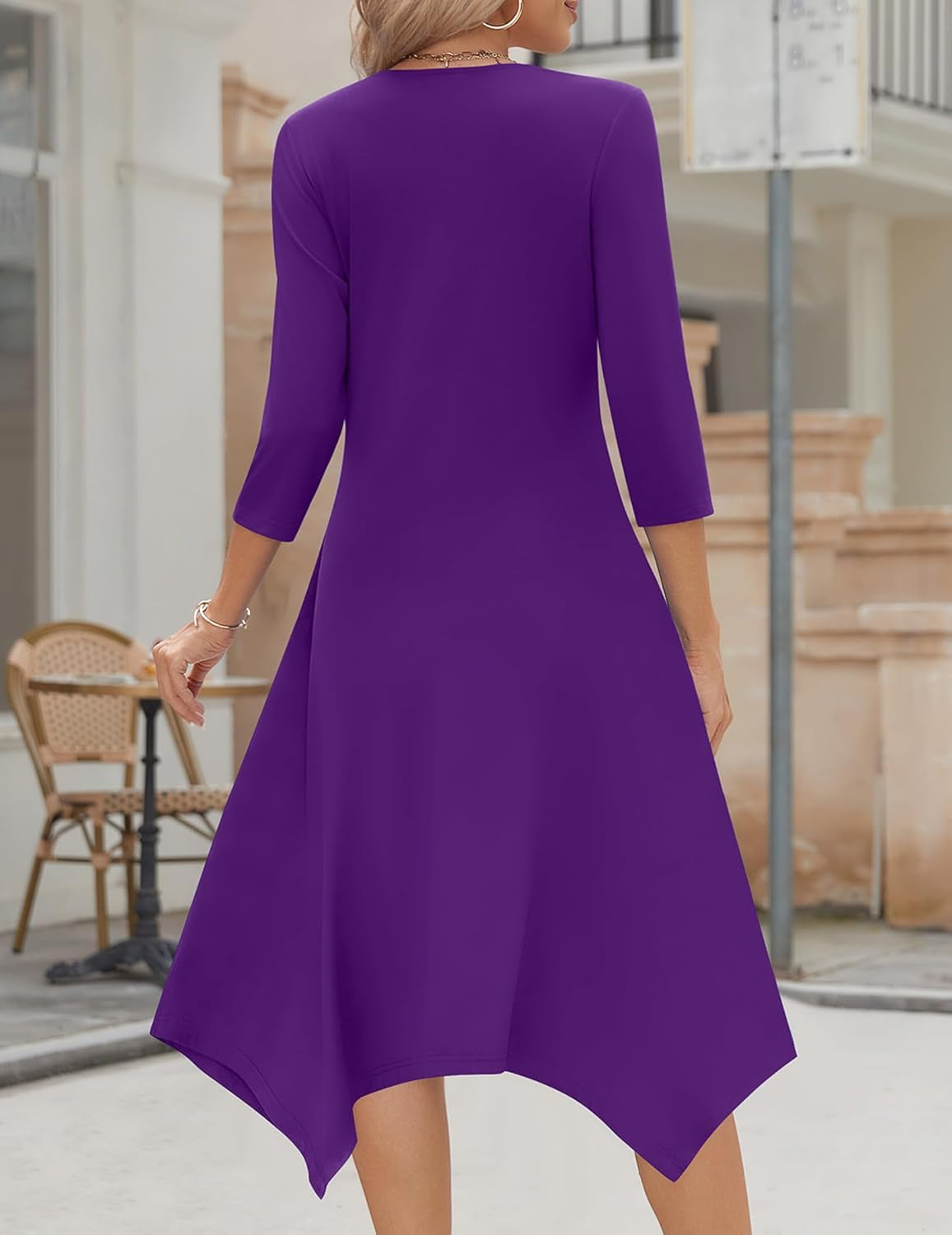 Midi Women 3/4 Sleeve Dress Casual Dresses with Pockets 2025 Fall a Line Dress Elegant Formal Modest Dresses