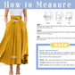 Women'S Elegant High Waisted Side Slit Irregular Bohemian Maxi Skirt with Pockets