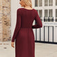 Women Fall 2025 Long Sleeve Sweater Dress Casual Knit Dresses with Pockets