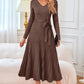 Women'S Wool Blend Tie Waist Pleated Fall Sweater Dress 2025