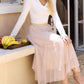 Womens Tulle Skirt Fall Fashion Elastic High Waisted A-Line Layered Flowy Long Tutu Skirts Date Night Outfits