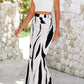 Women'S 2025 Stretch Graphic Print Fishtail Long Skirts for Women Spring Trendy Ruched Waist Maxi Skirt