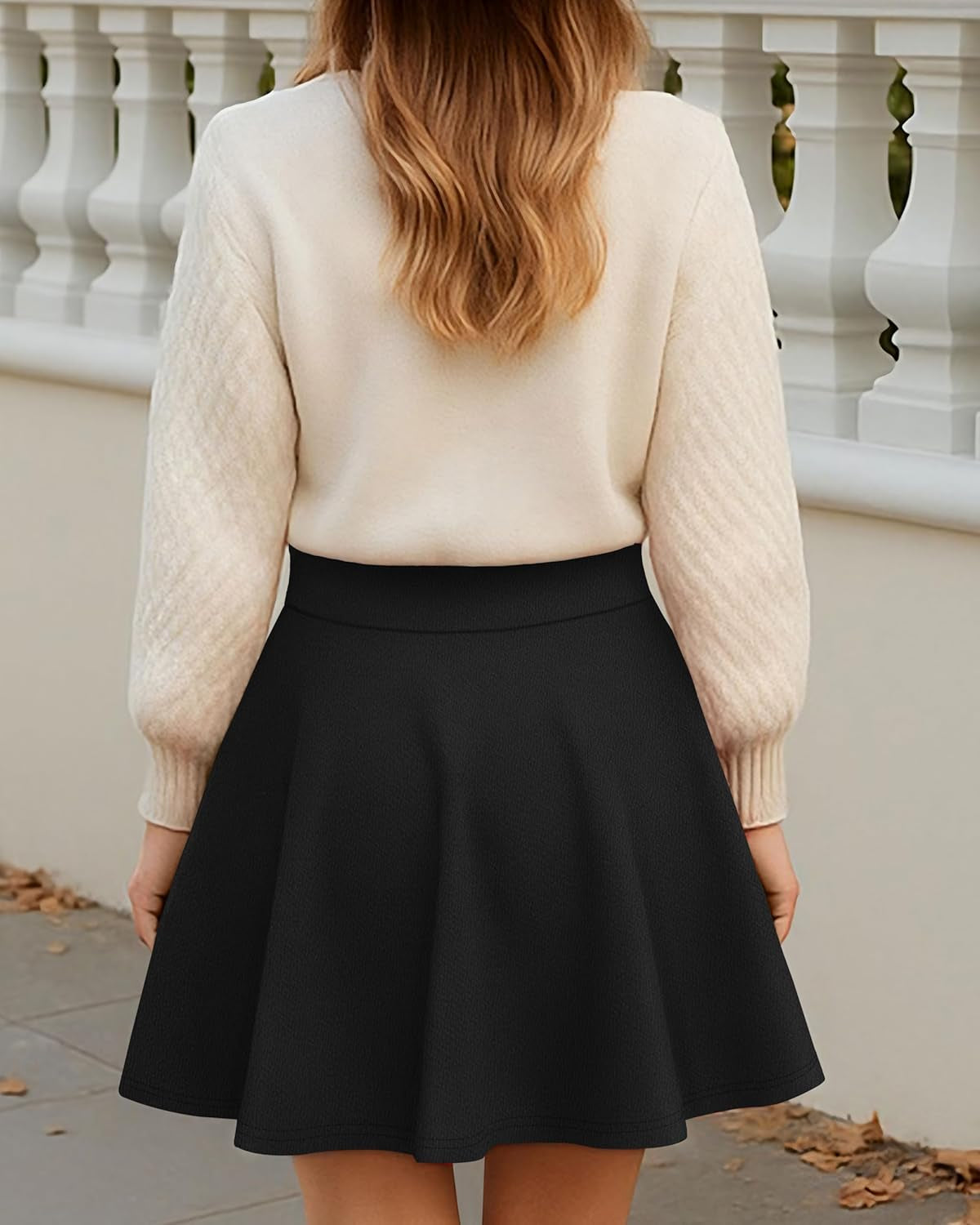 Mini Skirts for Women Basic Skater Pleated Flowy High Waisted Casual Short Skirt