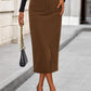 Corduroy Skirt Women Fall Fashion 2025 High Waisted Pencil Midi Skirts Business Casual Work Office Winter Outfit