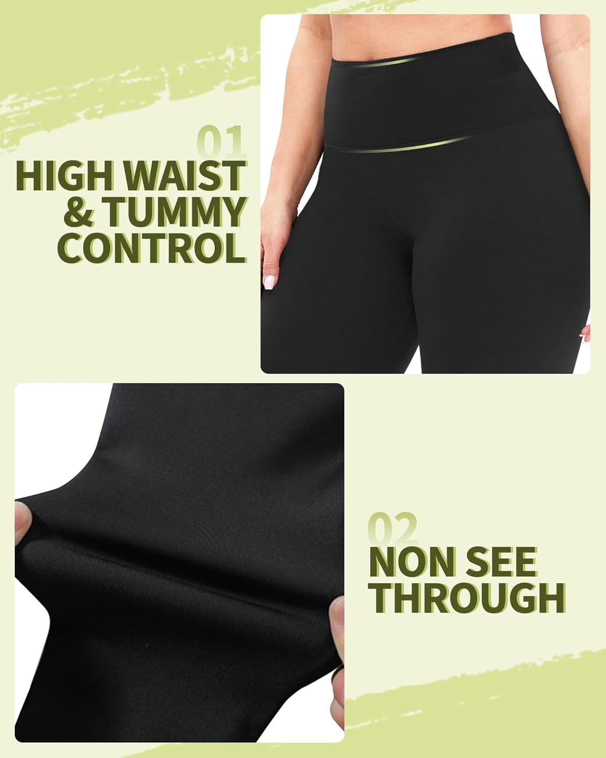 Leggings for Women plus Size-High Waisted L-XL-6XL Tummy Control Soft Yoga Pants for Workout Running