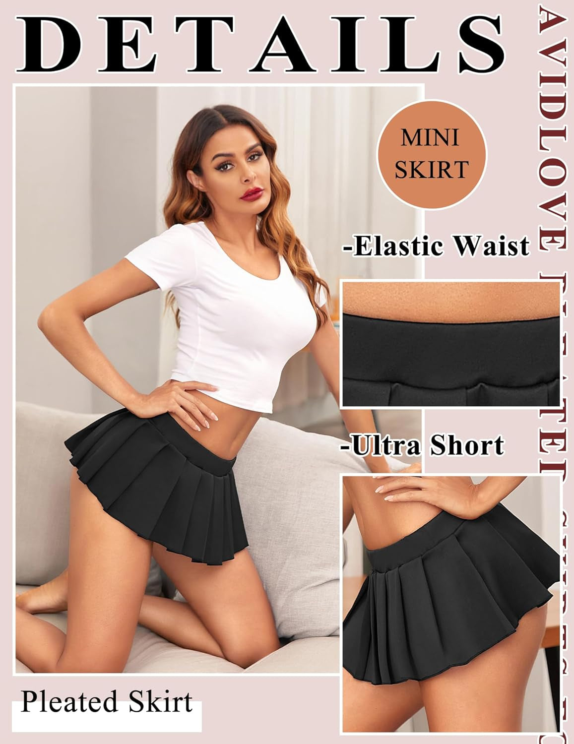 Pleated Skirts for Women Y2K Mini Skirt Casual Short Skirts Micro Skirt XS-4XL