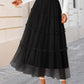 Women'S Tulle Maxi Skirt A-Line Flowy Ruffle Tiered Elastic High Waist 2025 Fall Fahion Midi Long Skirts