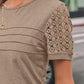 Women'S Short Sleeve Shirts Dressy Lace Summer Tops 2025 Spring Trendy Casual T-Shirts Cute Work Outfits Blouses