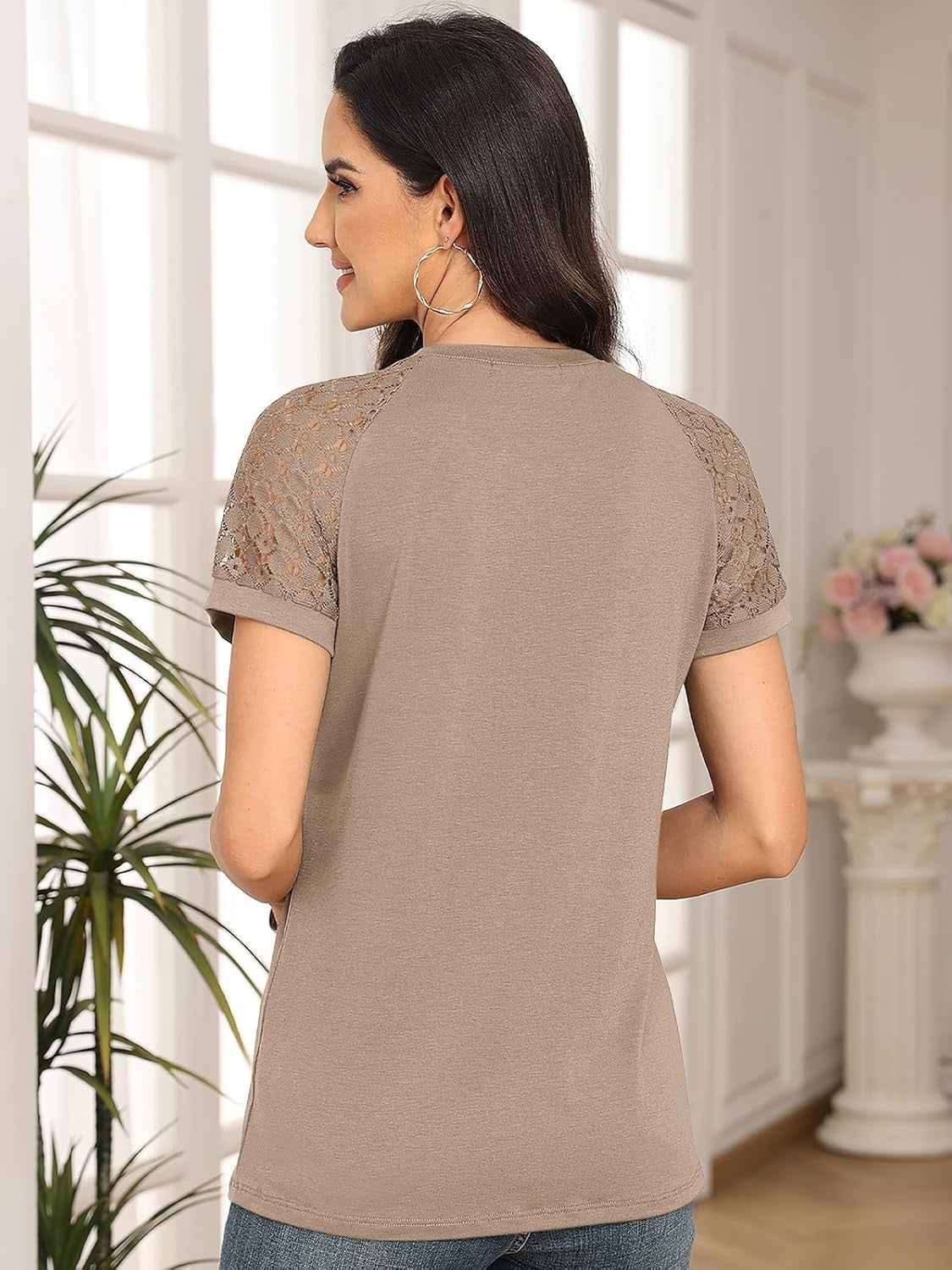 Womens Summer Tops Spring Shirts Trendy Vacation Outfits Short Sleeve Business Tshirts Fashion Casual Blouses