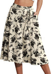 Women'S A-Line Midi Skirt with Pockets High Waist Flared below the Knee Skirts