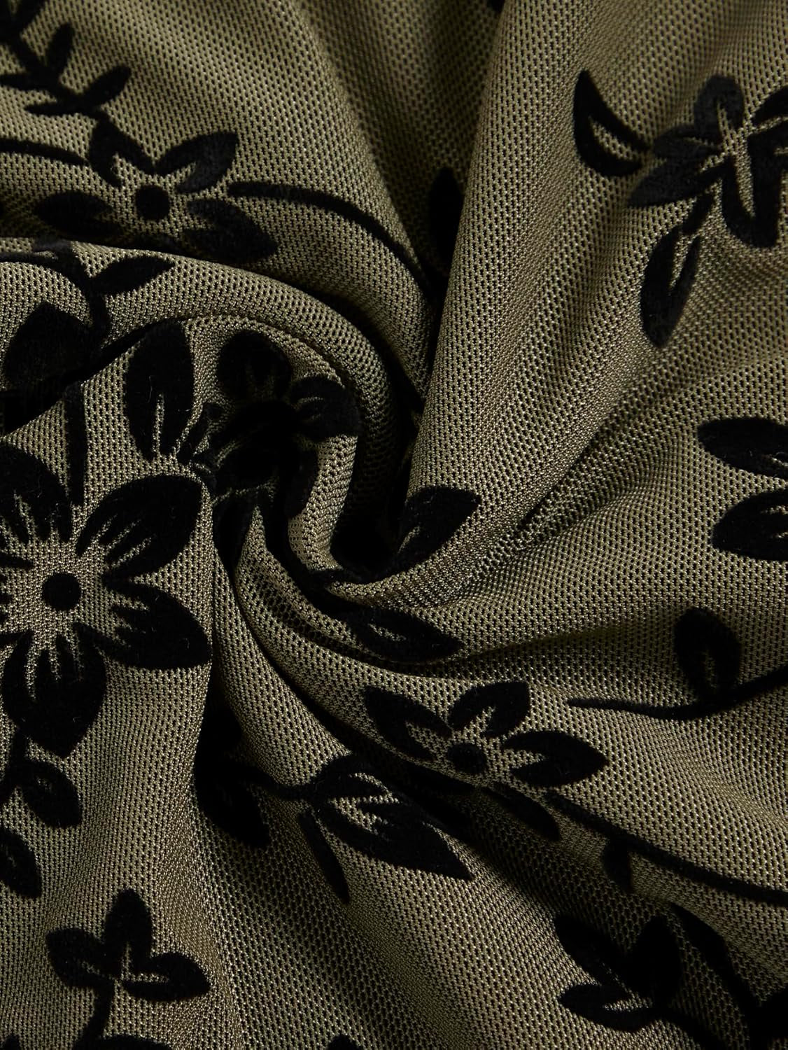 Women'S Floral Print Mesh Lettuce Trim Sleeveless Bodycon Long Cami Dress