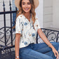 Womens Summer Tops Casual Short Sleeve V Neck Shirts Business Dressy Work Blouses