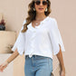 Womens Dressy Casual Blouses 3/4 Sleeve V Neck Ruffle Tops Business Ladies Summer Trendy Fashion Work Shirt