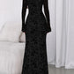 Women'S Floral Bodycon Maxi Dress 2025 Fall Elegant Mesh Long Sleeve Formal Wedding Guest Cocktail Dresses