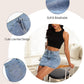 Women’S Denim Jean Skirt Mini Y2K Low Waisted Casual Cute Skirts with Pockets