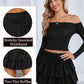 Womens High Waist Ruffle Flowy Mini Skirts Casual Boho Layered Pleated Beach Short Skirt