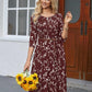 Women'S 3/4 Sleeve A-Line and Flare Midi Long Dress