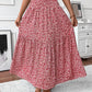 Women'S Smocked High Waist Maxi Skirt Casual Boho Long Skirts with Pockets