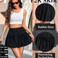 Mini Skirt for Women Bubble Puffy Hem Y2K Elastic Waist a Line Basic Casual Skirts S-XXL