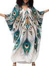 Kaftan Dress for Women,2025 plus Size Hawaiian Batwing Sleeve Beach Cover up Summer Swimsuit Dresses