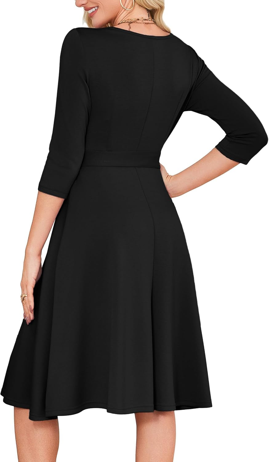 Women'S Cocktail Dresses 3/4 Sleeve Vintage Wedding Guest Dress (XS-3XL)