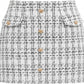 Women Mini Plaid Skirts Tweed High Waist Bodycon Pencil Hem Fall Winter Dressy Outfits Shorts