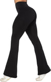 Womens Flare Leggings No Front Seam Flare Yoga Pants with Tummy Control Crossover High Waist - 28" / 30" / 32" / 34"