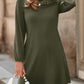 Fall Dresses for Women 2025 Crew Neck Long Sleeve a Line Shift Dress Solid Color Loose Fit Mini Dress