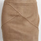 Simplee Women'S High Waist Faux Suede Mini Bodycon Skirt