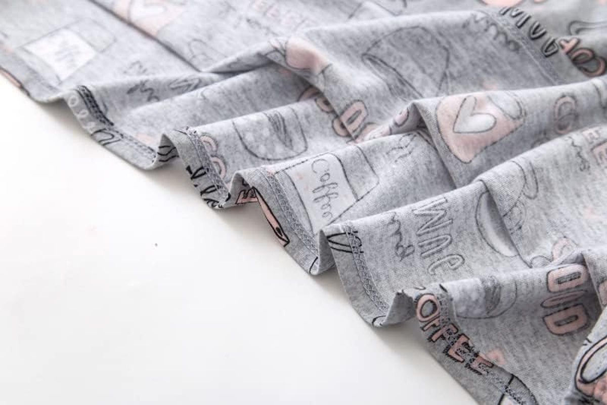 3 Pack Women'S Cotton Nightgown Sleepwear Short Sleeves Shirt Casual Print Sleepdress